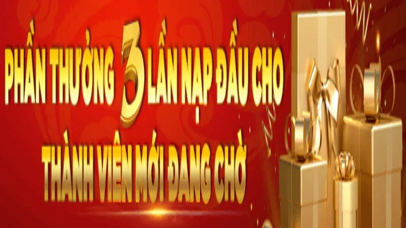 Hội viên sẽ được tặng thưởng 100% 3 lần nạp đầu khi chơi game VZ99